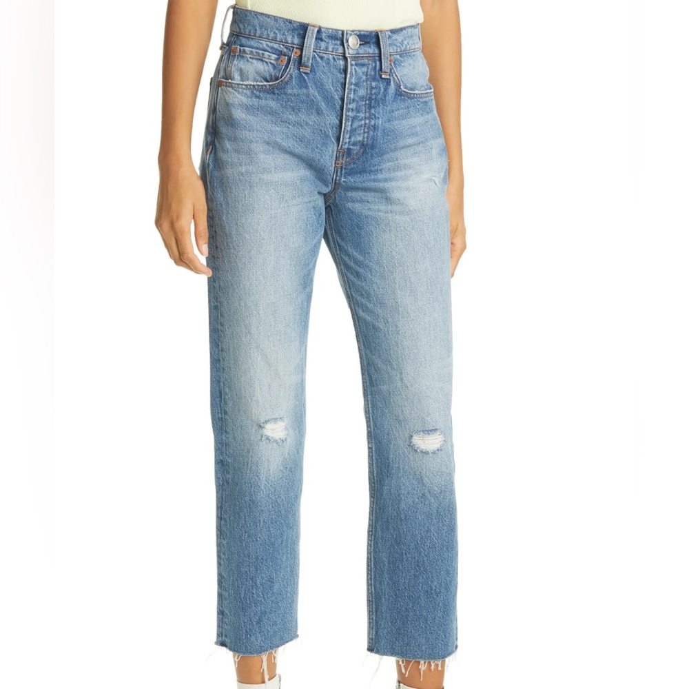 rag & bone Mya high rise distressed ankle jeans - size 27